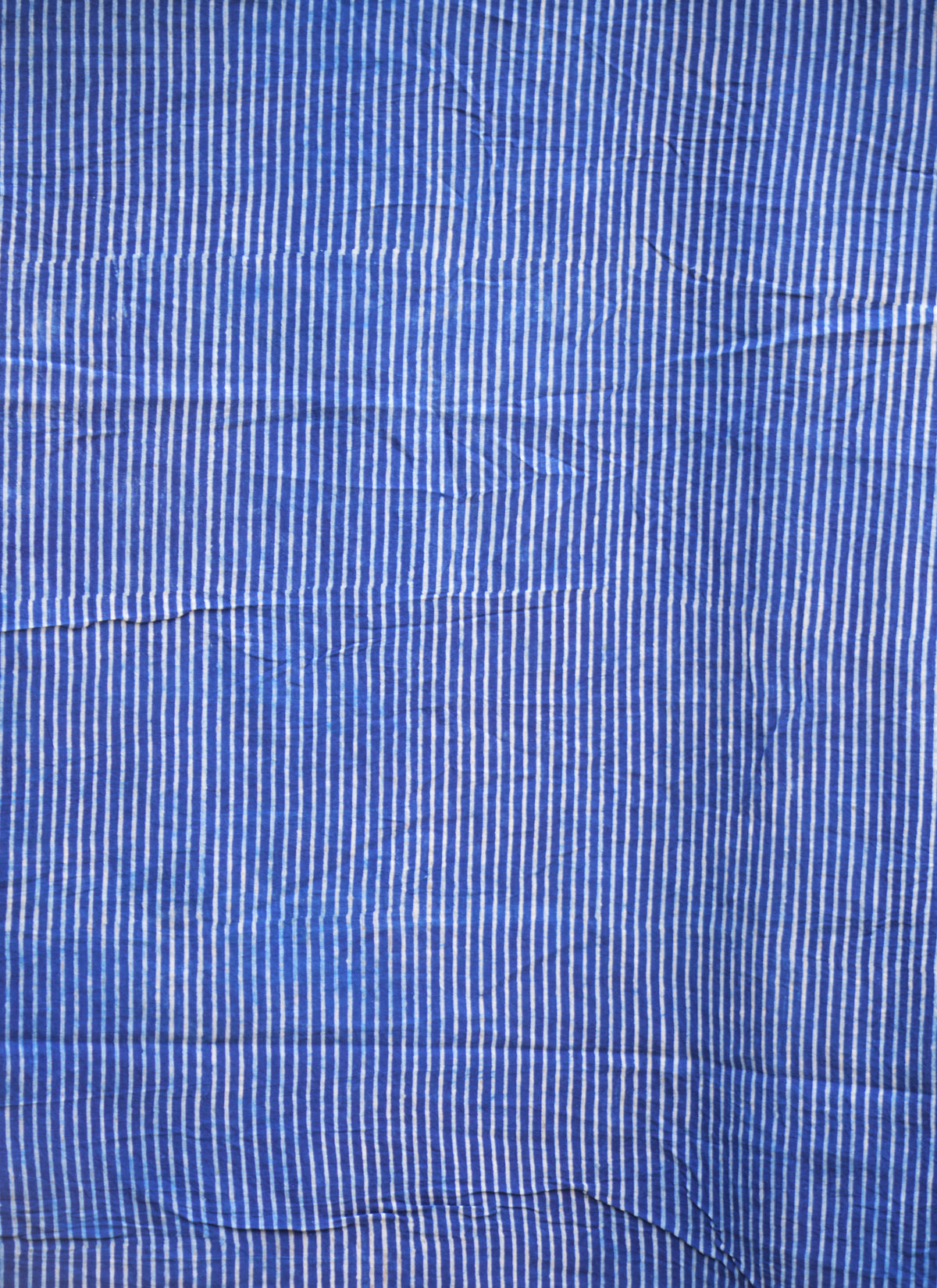 Premium Ajrak lawn bottom fabric organic dye blue stripe pattern