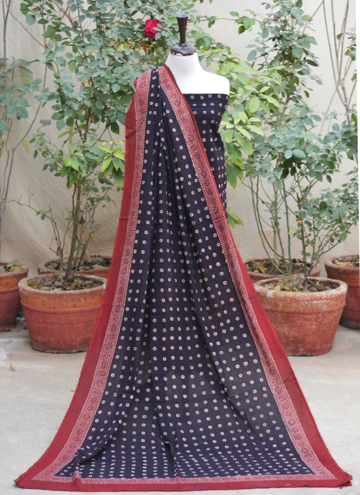 Ajrak Cosmic Diamonds shirt dupatta unstitched hand block print Pakistan