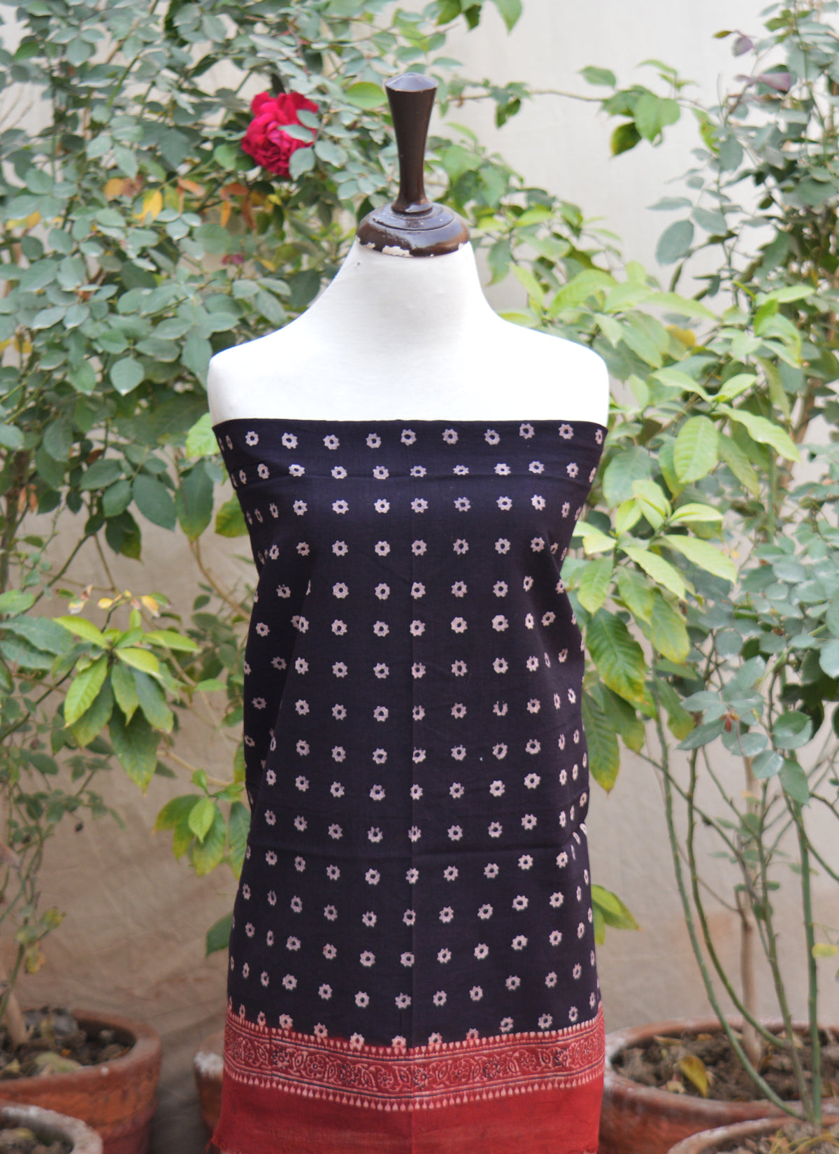 Ajrak Design Dress Cosmic Diamonds organic dye hand block printed lawn two piece