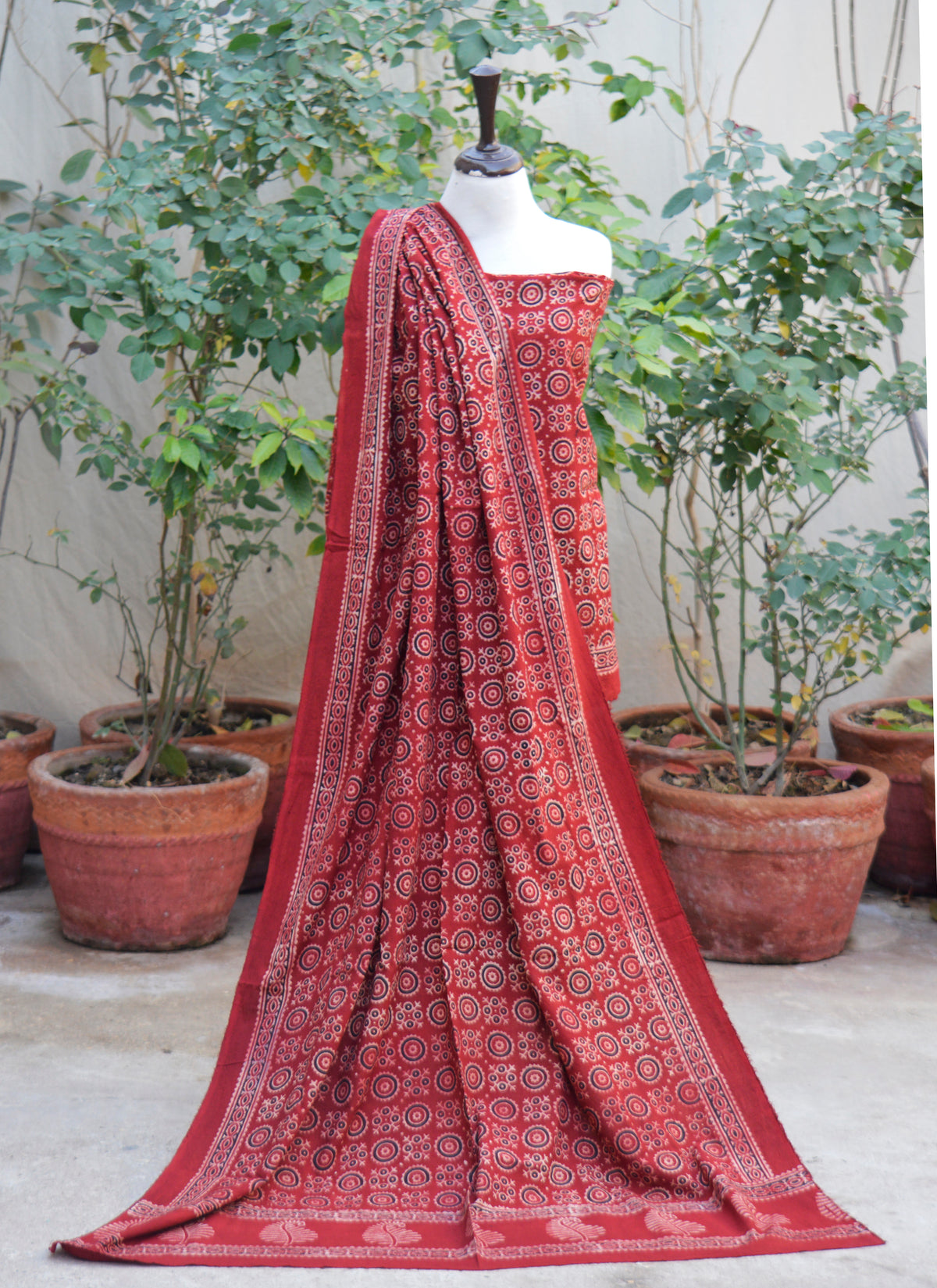 Premium Ajrak Design Dress Floranza cultural fashion Pakistan elite wear