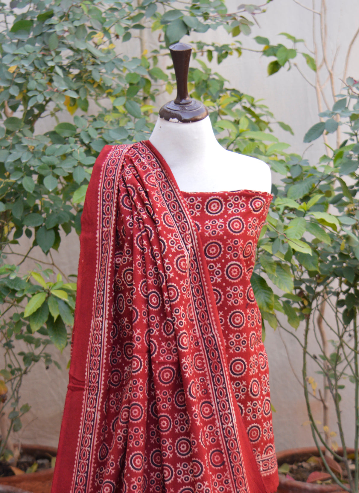 Luxury Ajrak Design Dress Floranza Sindhi hand block print two piece premium outfit