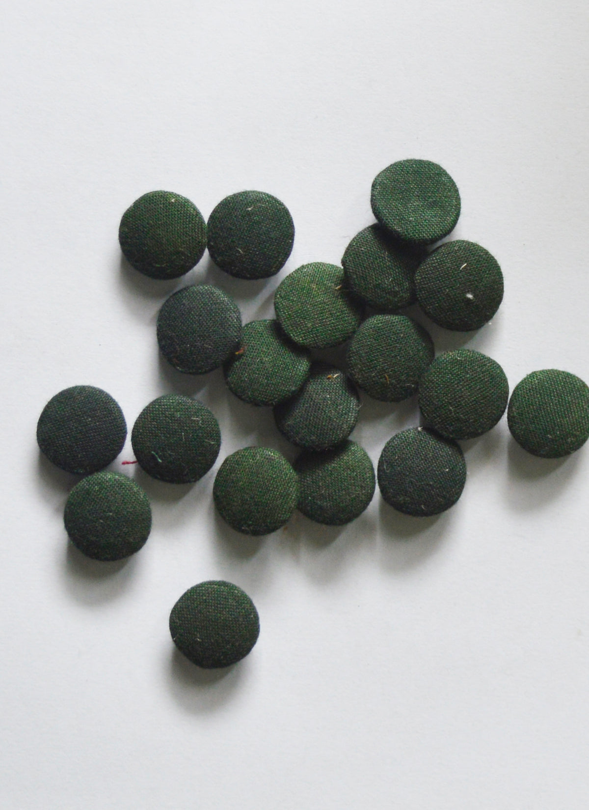 Traditional green Ajrak covered buttons set for clothing embellishment and handmade garments