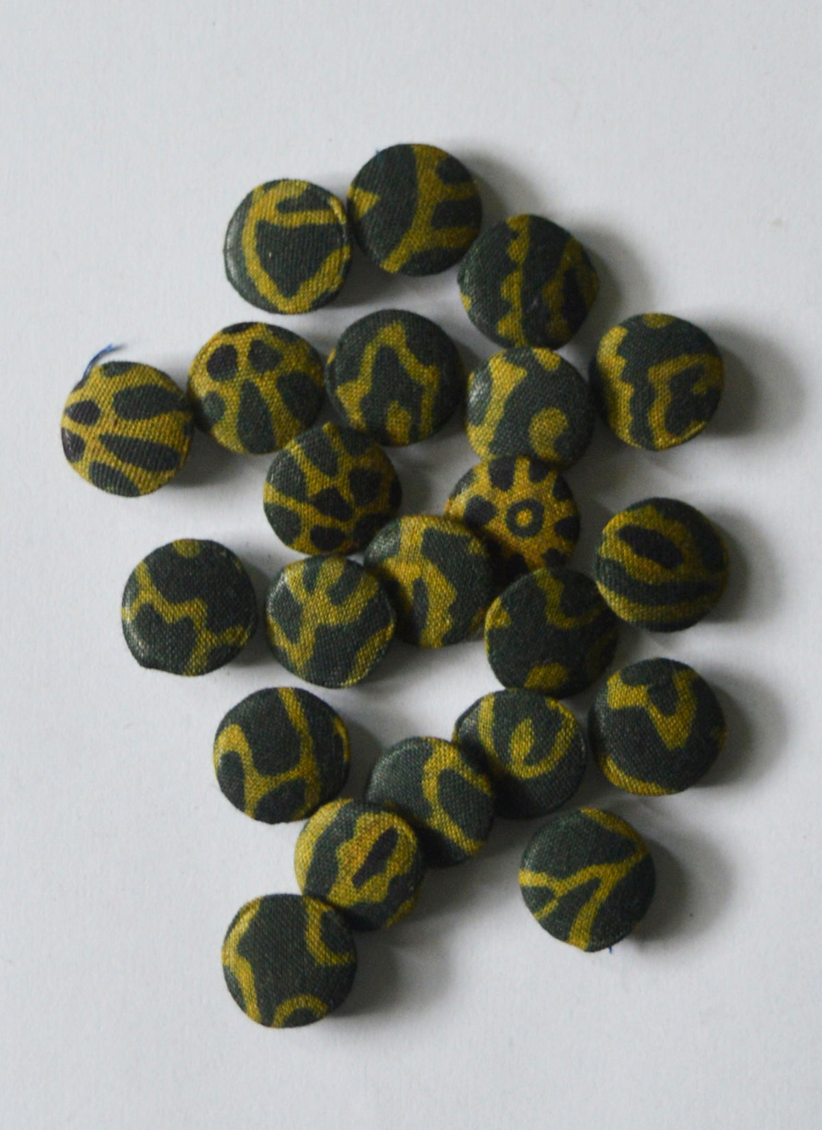 Premium green Ajrak handmade buttons set for fashion accessories and artisan clothing