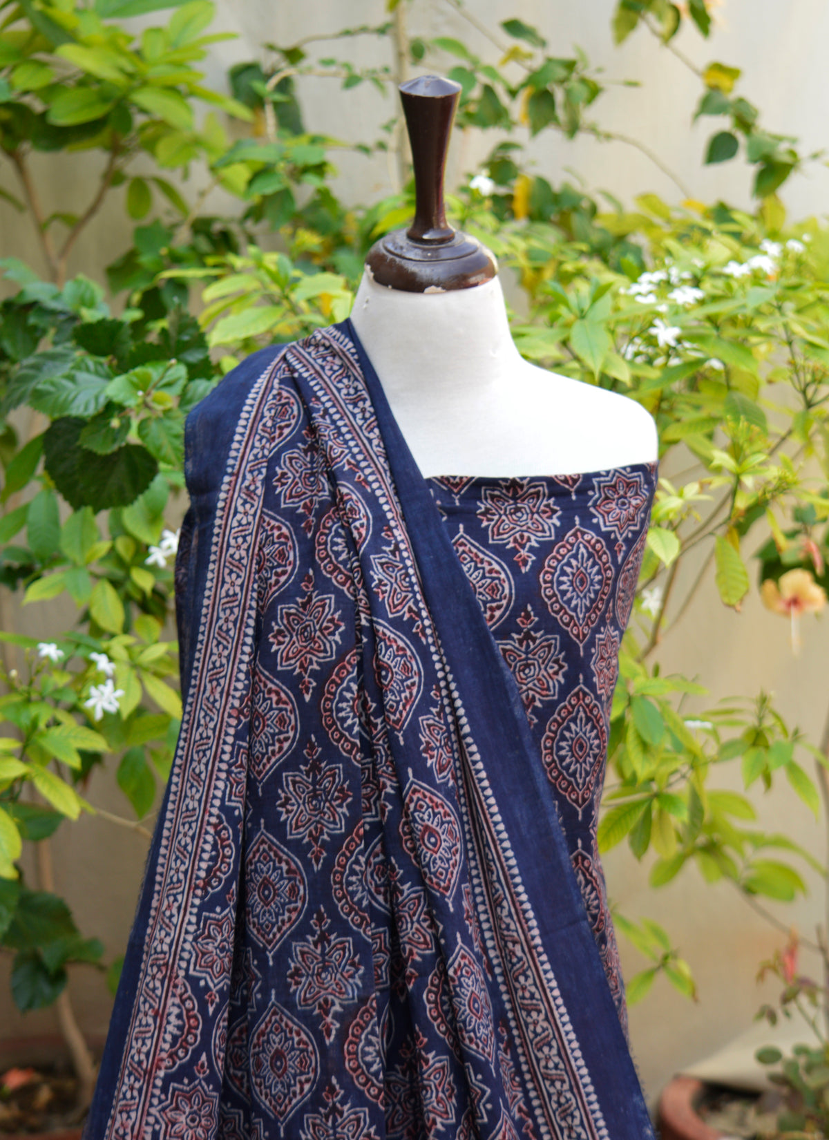 Ajrak Indigo Mystique hand block printed lawn suit with dupatta Ajrak Design Dress Pakistan