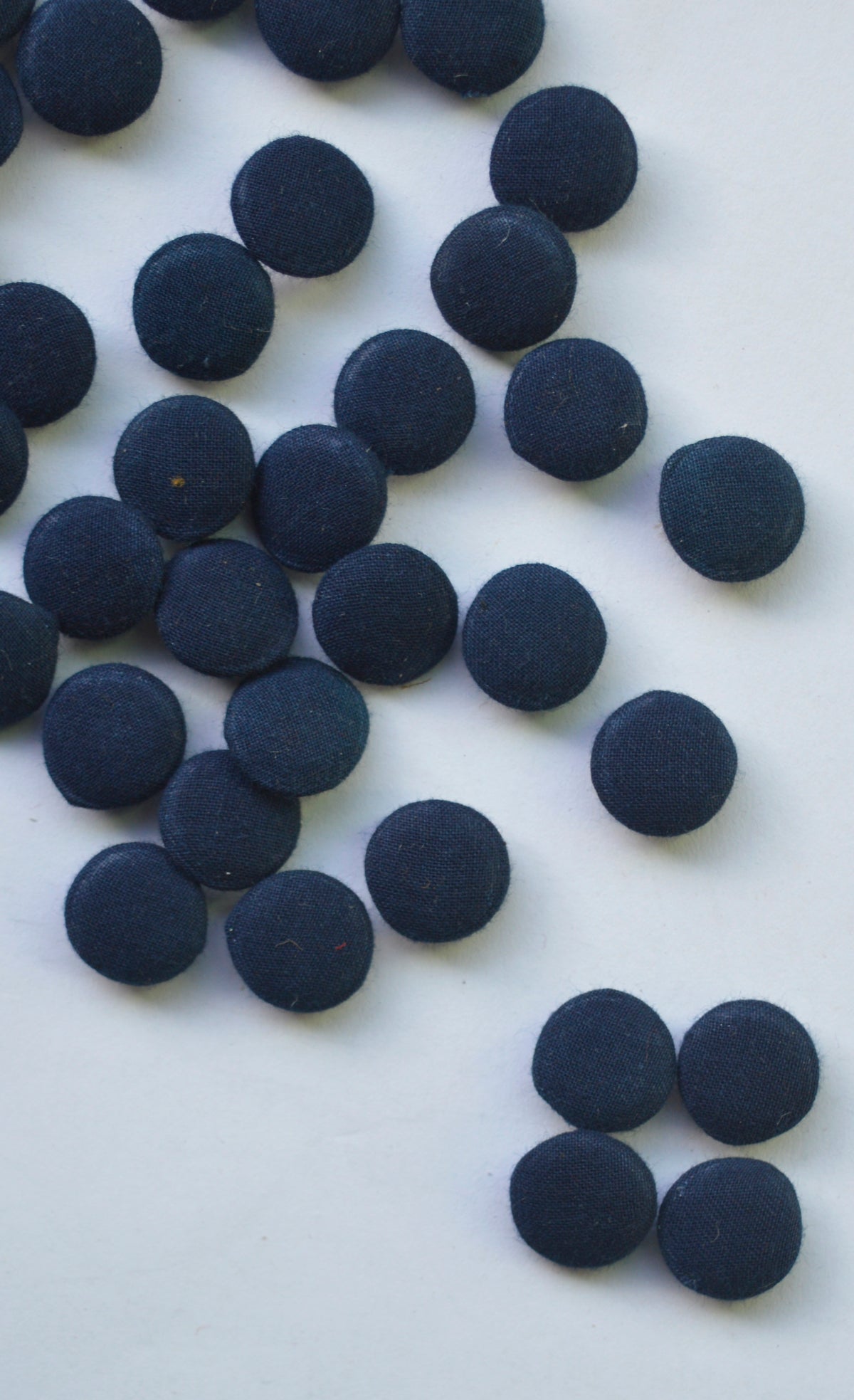 Ajrak handmade fabric buttons indigo plain set of 6, 13mm organic dye.