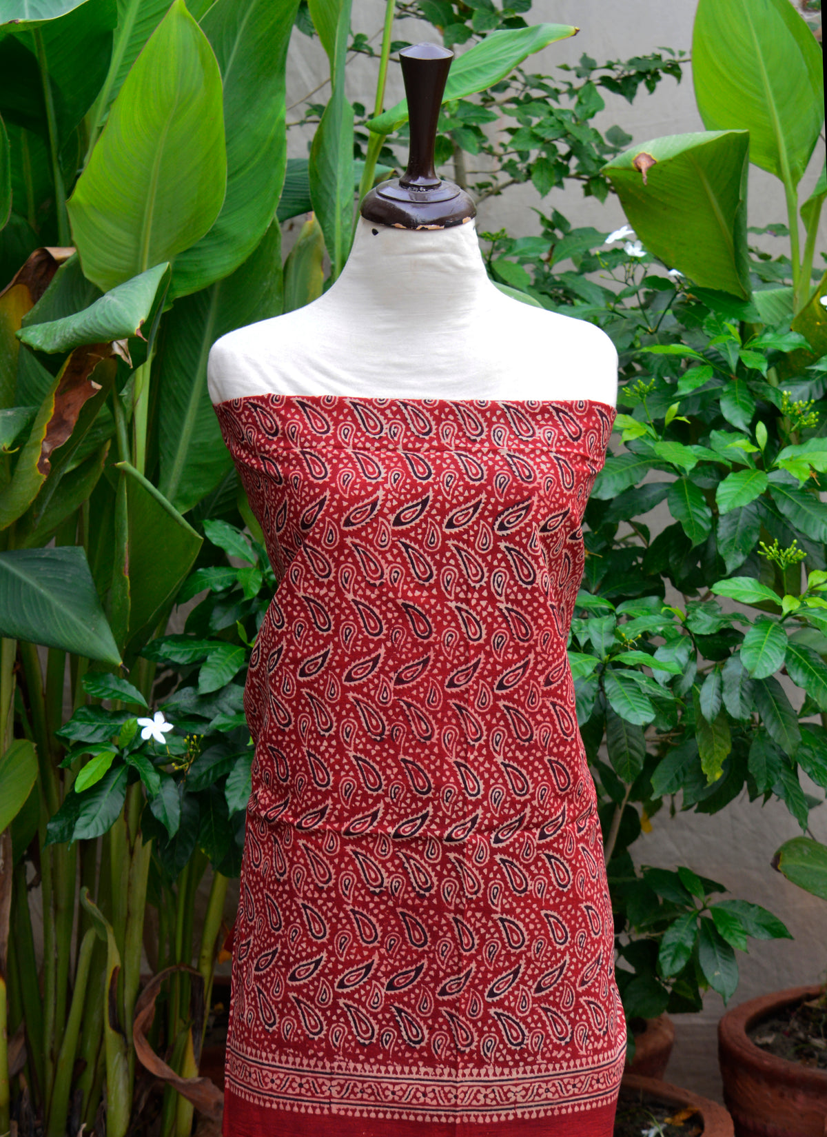 Organic dye Ajrak Kerry pattern shirt and dupatta set Ajrak Design Dress Pakistan