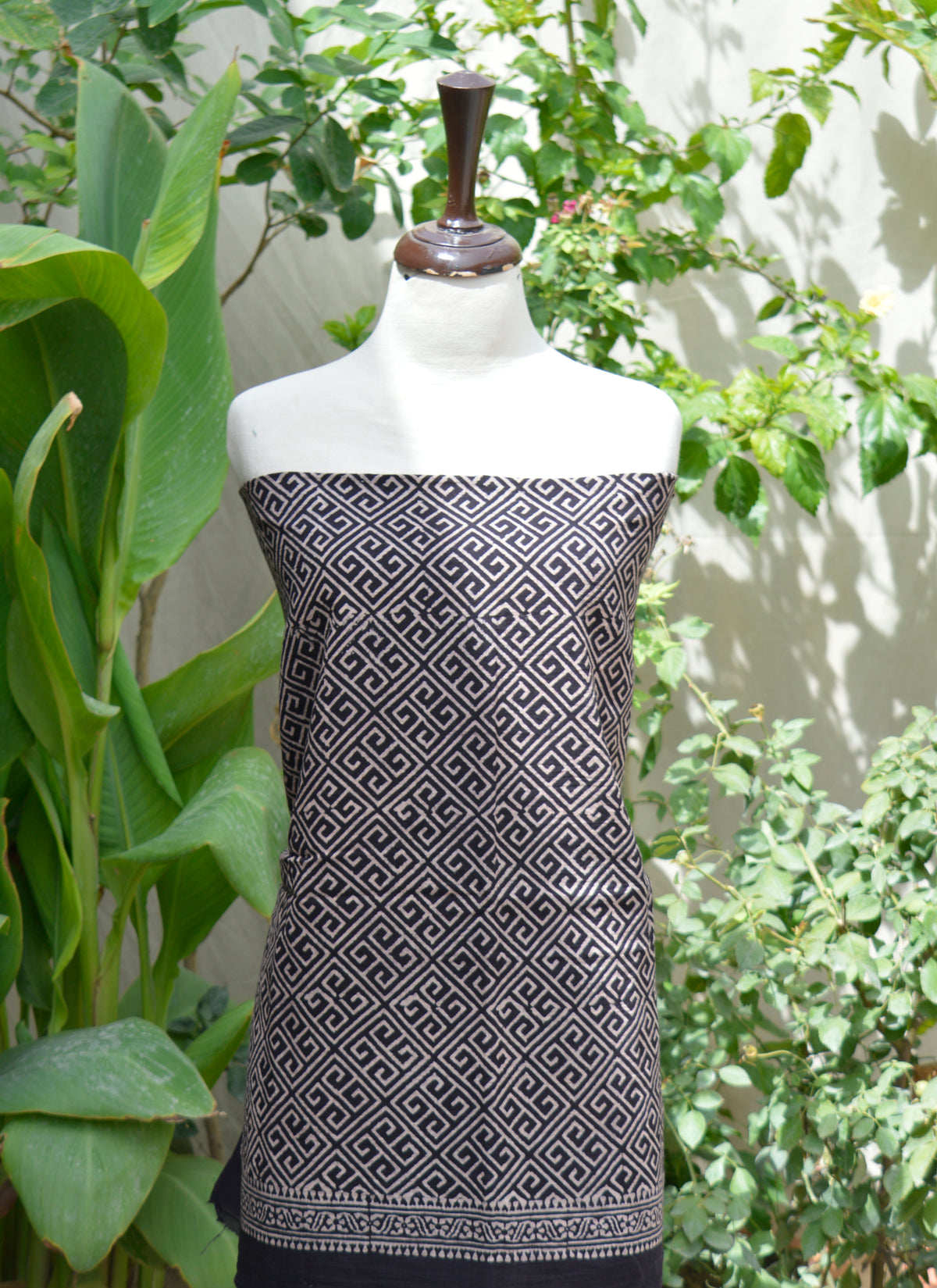 Organic Dye Ajrak Noorey Design – Un-Stitched Hand Block Printed Shirt and Dupatta for Women