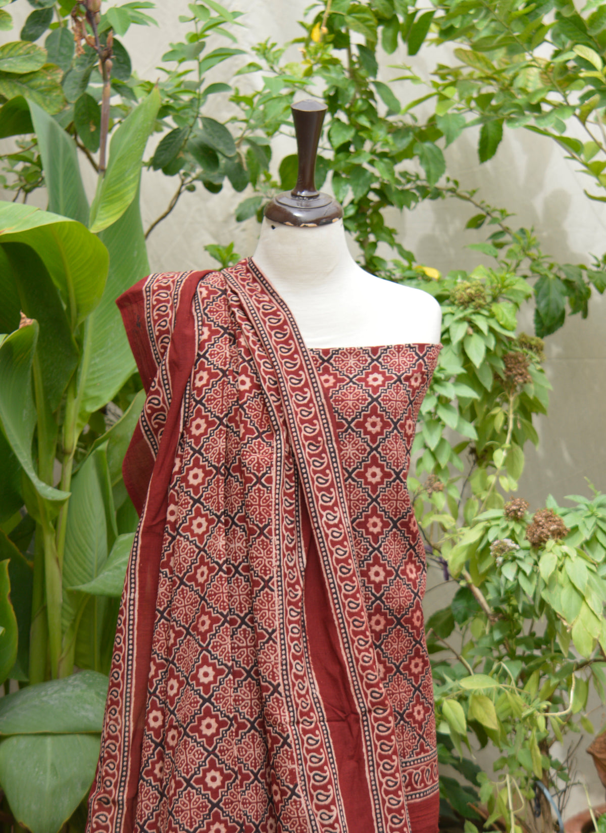 Traditional Ajrak Design Dress in breathable lawn fabric with rich Kashigar patterns