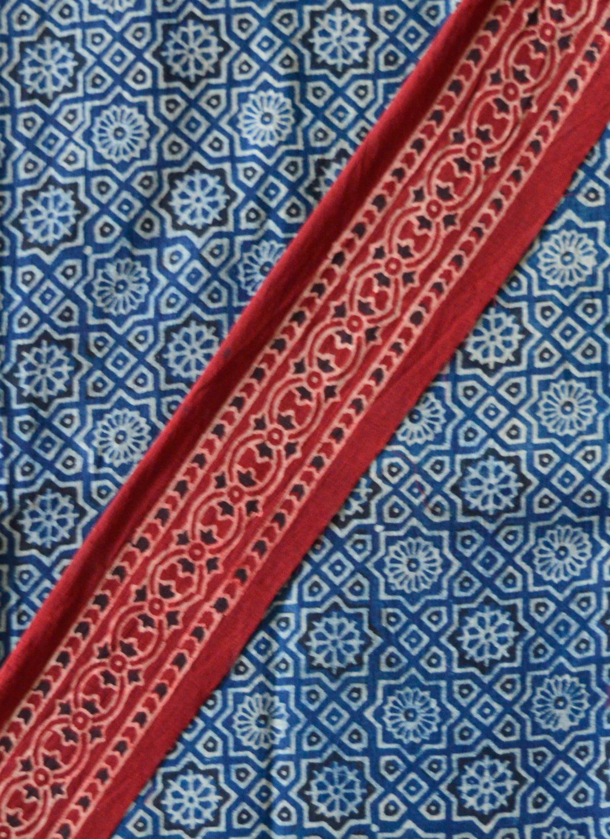 Elegant Hand Block Printed Ajrak Design Dress in soft cotton fabric for women