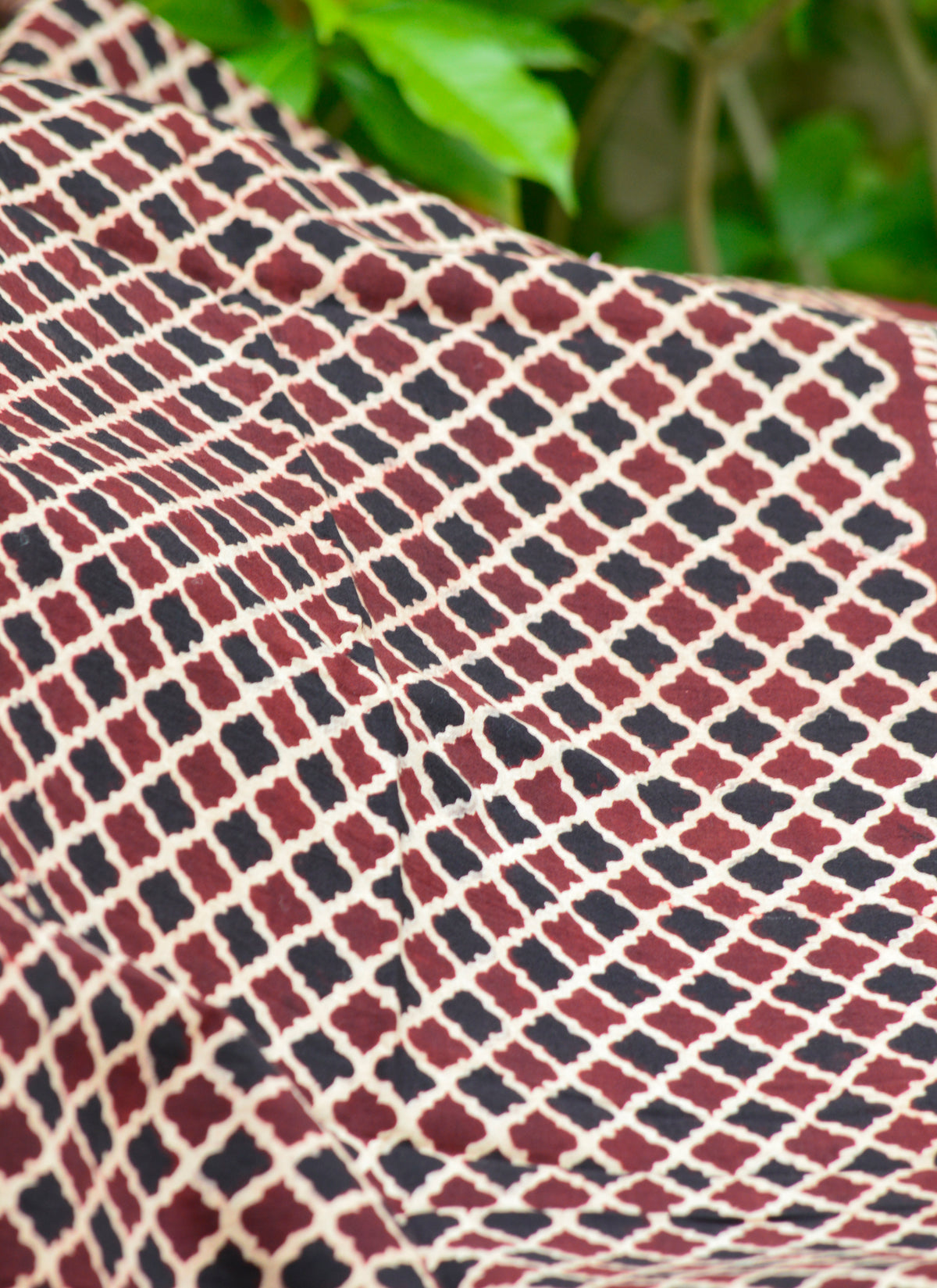 Bani Ajrak Scarf with organic dye hand block printed Sindhi patterns