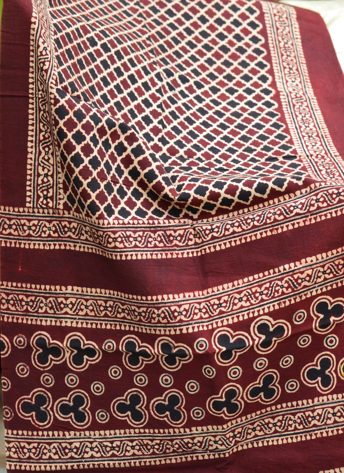 Traditional Ajrak scarf accessory for heritage and Ajrak Design Dress styling