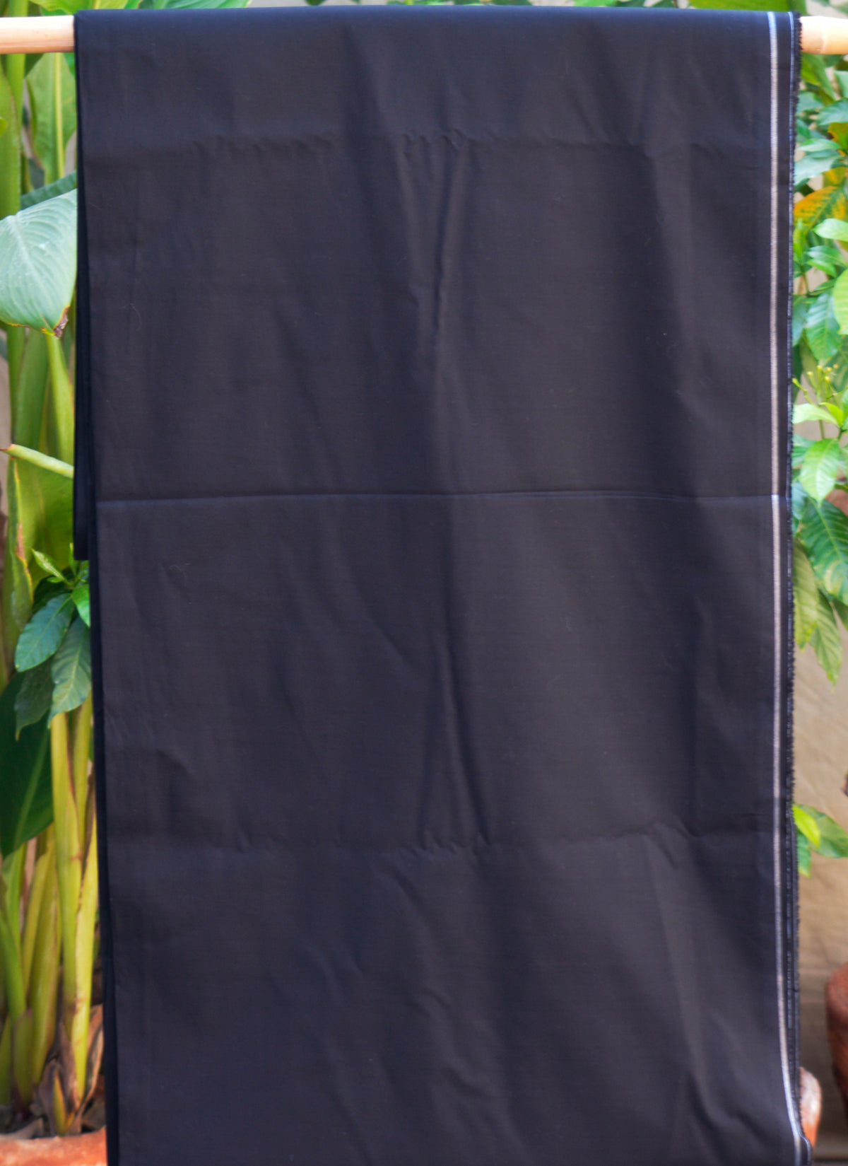 Soft breathable lawn fabric in black, ideal for making trousers – Ajrak Design Dress pairing