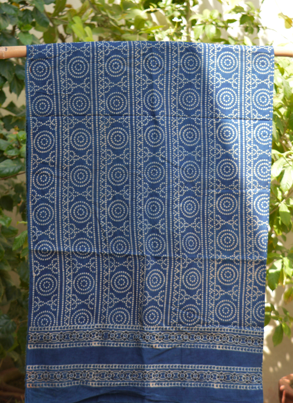 Indigo Chunri lawn fabric for kurta shirt and top stitching in 3 meters length