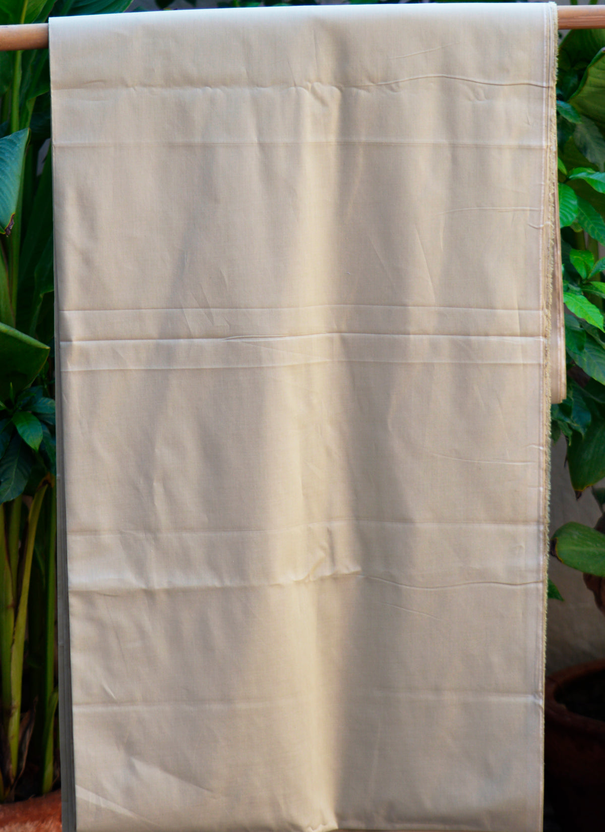 Plain Creamy Avocado Trouser Fabric, Lawn (2.5 m × 38")