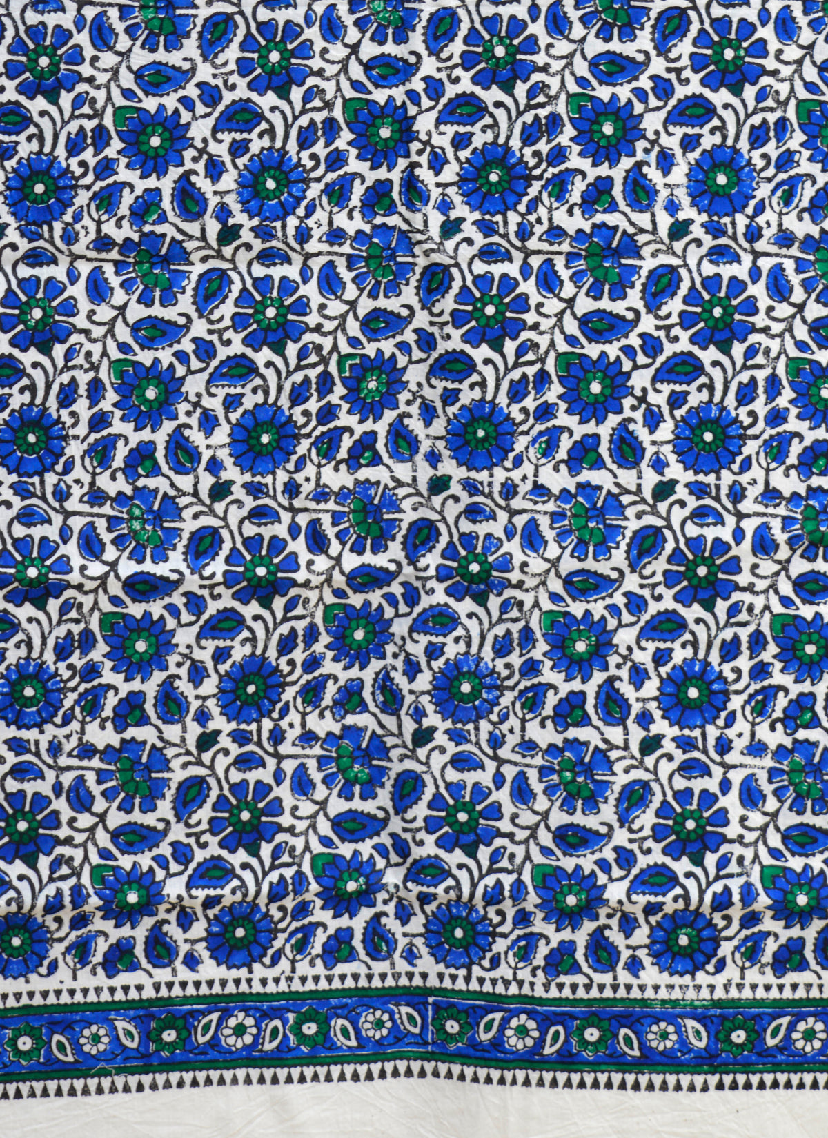 Breathable cotton hand block printed fabric for dresses and kurtas