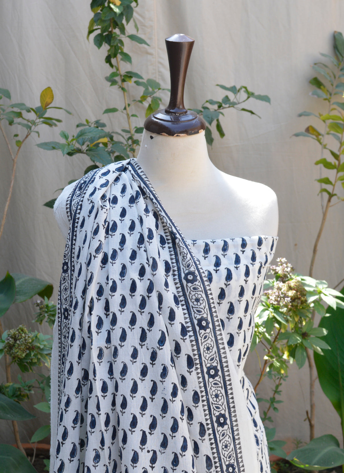 Unstitched two-piece set with traditional Kerry motif and matching dupatta