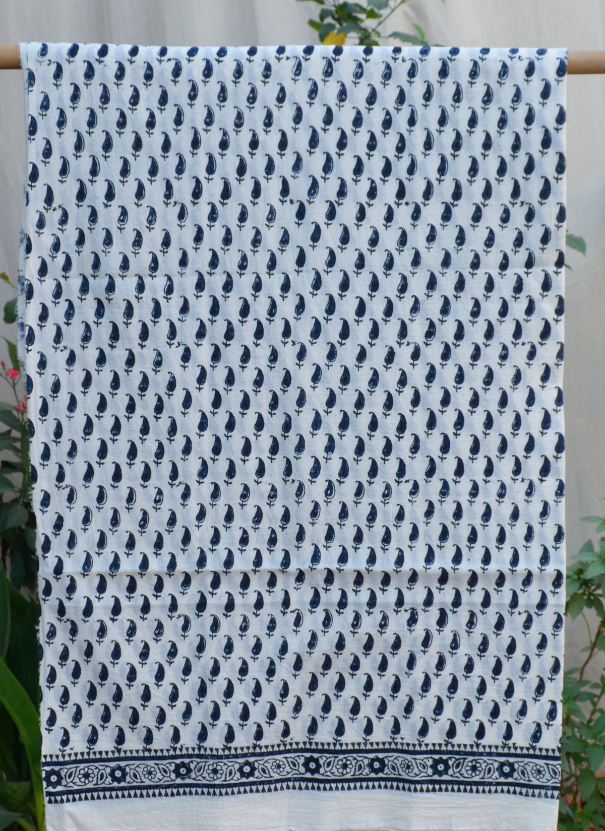 Kerry Dark Blue Hand Block Printed Cotton Shirt/Kurta with intricate traditional patterns, showcasing authentic Sindhi craftsmanship.