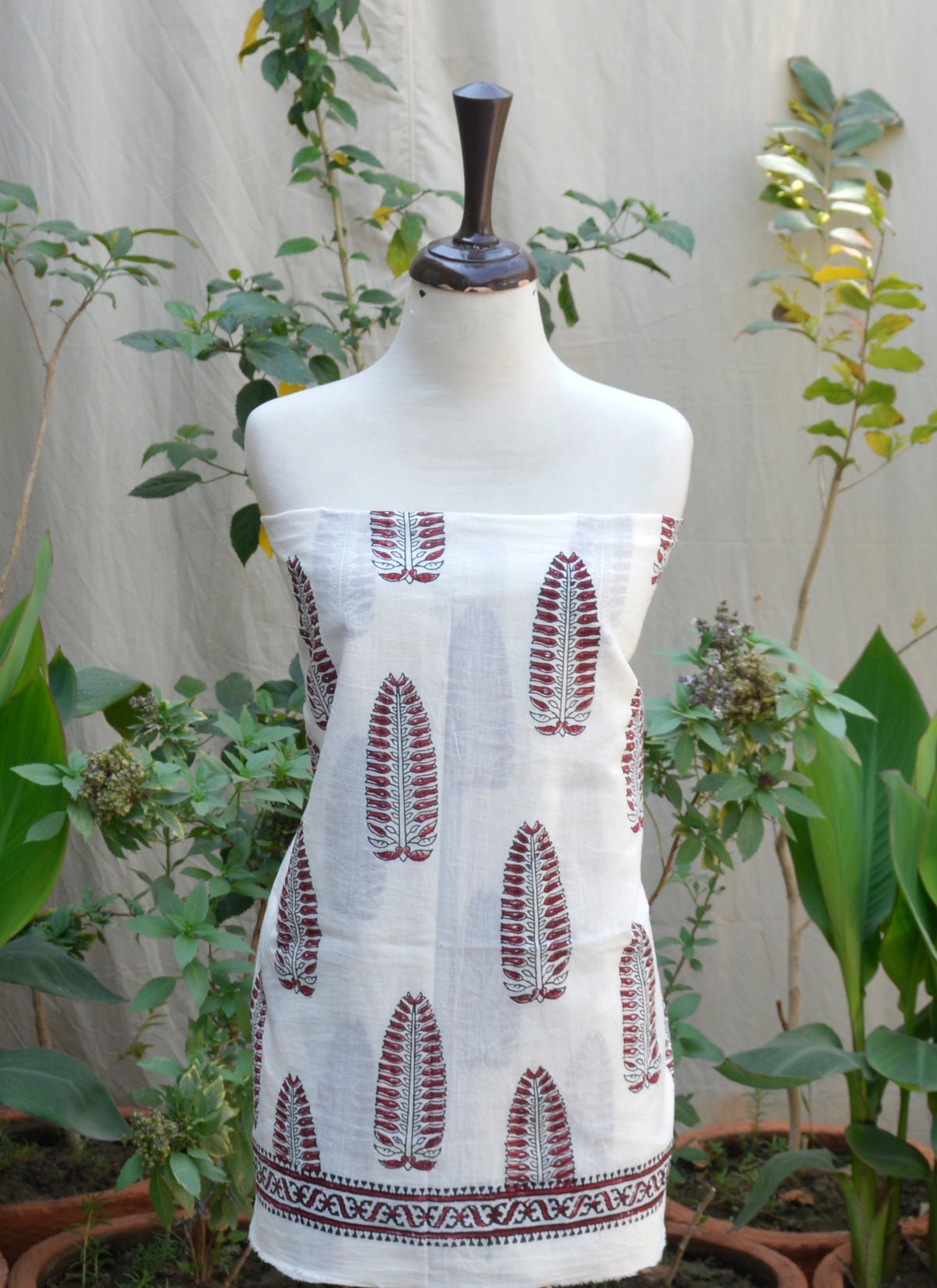 Two-piece shirt and dupatta set in lightweight lawn fabric featuring heritage-inspired patterns