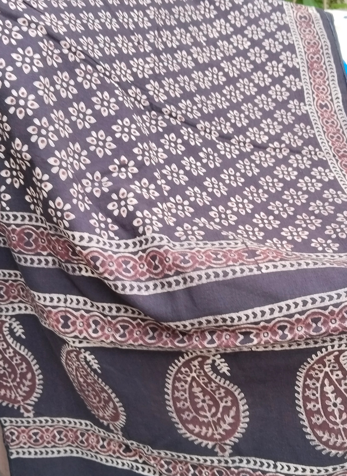 Traditional Sindhi Ajrak floral scarf for Ajrak Design Dress styling