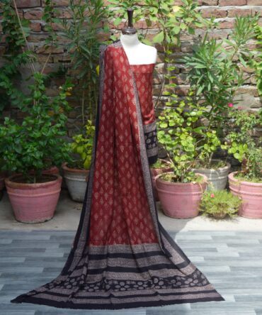 Ajrak Floral Butti, Organic Dye Hand Block Print two piece suit