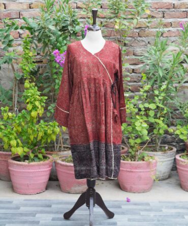 Ajrak short frock best sale