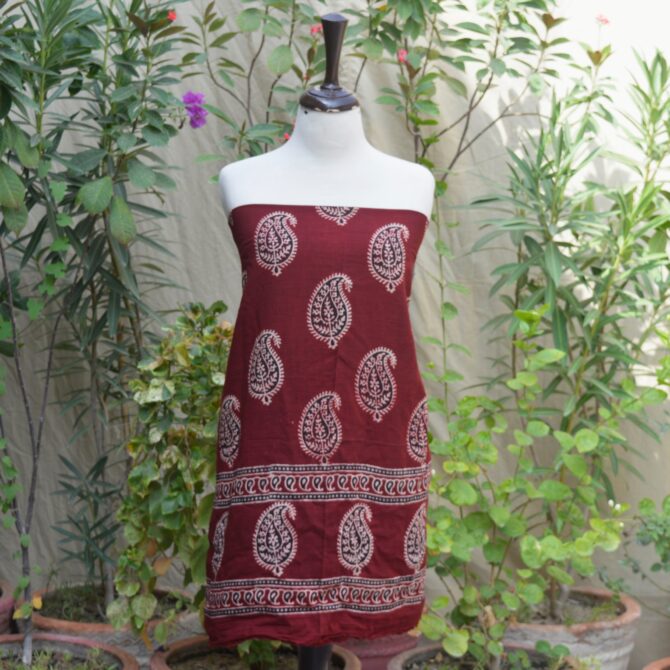 Ajrak Red Anbi Motif, Ajrakh Dress , Ajrak Odhni