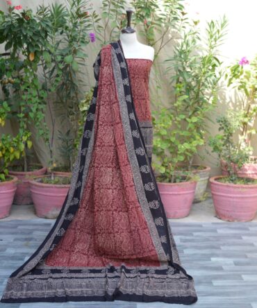 Ajrak Dress, Ajrak Block Print, Ajrak Dupatta, Ajrak Odhni, Ajrak Luxurious Bel Anbi