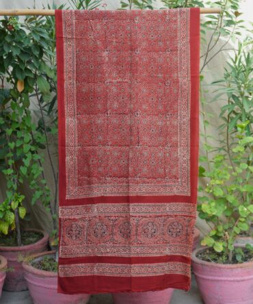 Red Ajrak Scarf, Ajrak Scarf