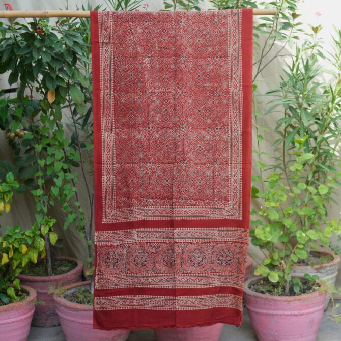 Red Ajrak Scarf, Ajrak Scarf