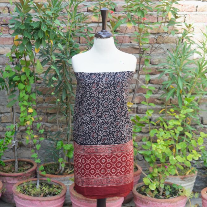 Ajrak print, Ajrak suit, eco-friendly fashion, Ethnic Wear, hand block printed suit, lawn fabric, Organic dyed suit, sustainable clothing, traditional suit