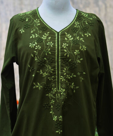 Hand Embroidered Prrot Green Two-Piece Set offers a perfect blend of traditional craftsmanship, modern elegance, and eco-friendly fashion.